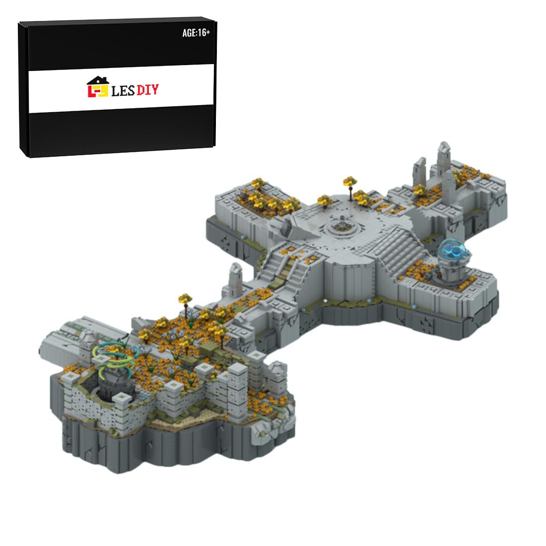 LuminaNova Medieval MOC Architecture Building Kits, Western Fantasy Game World Sky Islands Model, Creative Ornament Toy for Kids Adults, Compatible with Lego (6996PCS)