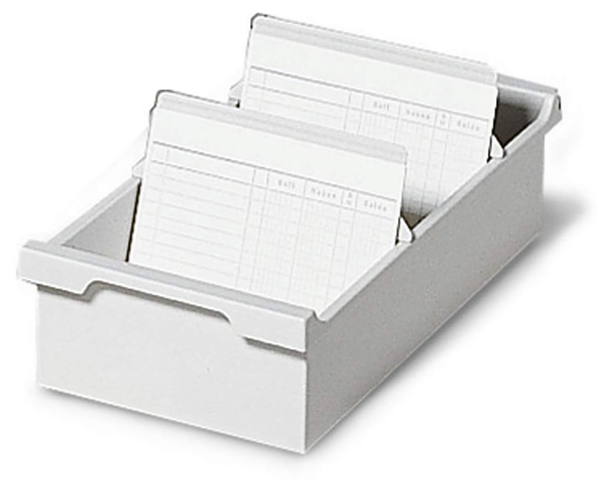 Exacompta - Ref 52540D - Record Card Holder - 347 x 319 x 137mm in Size, A4 Horizontal Format, Front Label for Identification, Holds Approx. 600 Sheets - Light Grey โ image 1