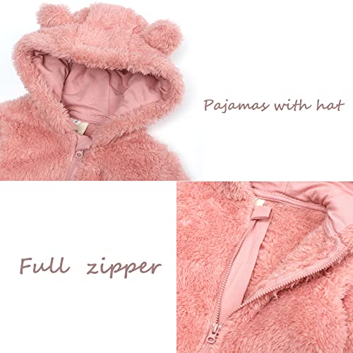 Baby Newborn Snowsuit Fleece Winter One-Piece Suit Cartoon Bear Warm Hooded Jumpsuit Outwear Outfits for Girls Boys3