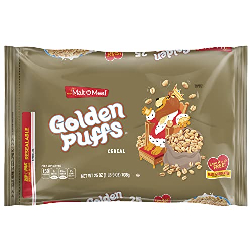 Malt-O-Meal Golden Puffs Breakfast Cereal, Puffed Wheat Cereal, 25 Oz Bag #TOP27