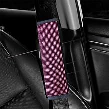 Luxurious 2Pcs Bling Rhinestone Crystal Seat Belt Cover Shoulder Pads Protector Car Interior Decoration Accessories for Women Pink