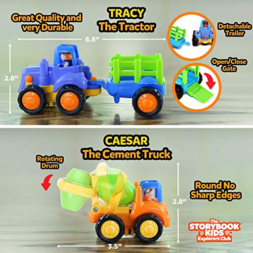 Construction Play Set for Kids Ages 1, 2, 3, 4 Years Old - Toddler Toy Truck Set with Matching Book - Push & Pull… - Image 4