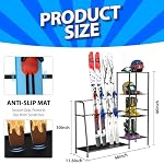 Freestanding Snowboard Rack - Ski Holders for 4 Pairs of Skis, 3 Pack Snowboard, Boot, Pole, Goggles, Helmet and More, Heavy Duty Steel Floor Stand Ski Organizer for Garage, Shed, Basement - Image 2