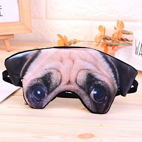 Supvox Augenmaske Mops 3D Hund Muster Schlafmaske Weich Leicht Augenbinde Nickerchen Abdeckung Lichtblocker Für Reisen Büro Yoga