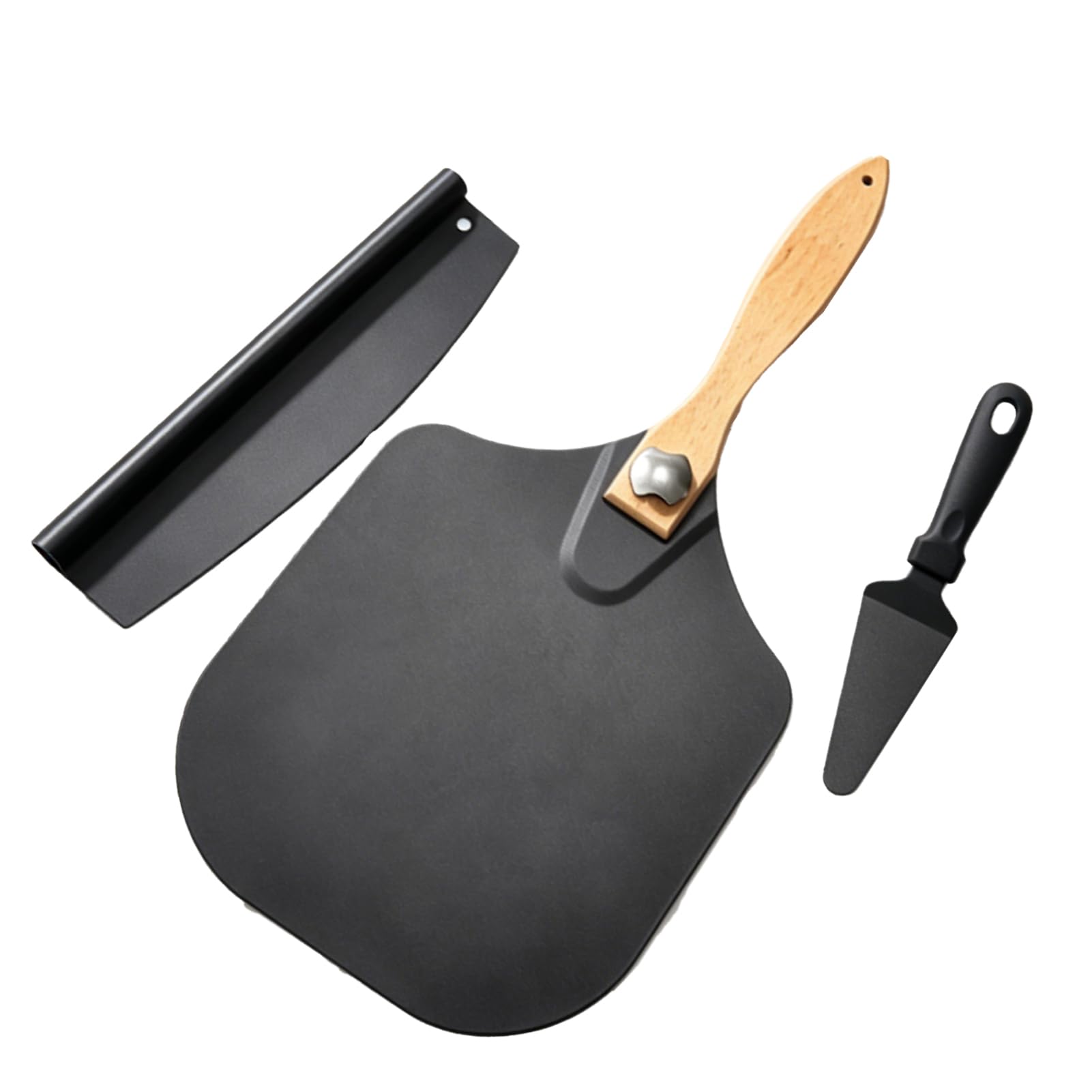 Gonetre Pala para Pizza con de Madera Plegable y Hoja de Acero Inoxidable