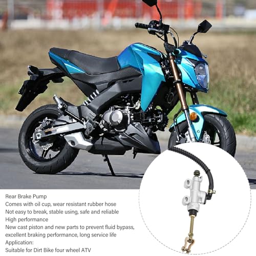 hauptbremszylinder motorrad,quad Hintere Fußbremspumpe, Motorrad Hydraulische Bremspumpe hintere Fußbremse Hauptzylinder Pumpe Hydraulik Hauptbremszylinderpumpe mit Reservoir für Dirt Bike ATV(Weiß)