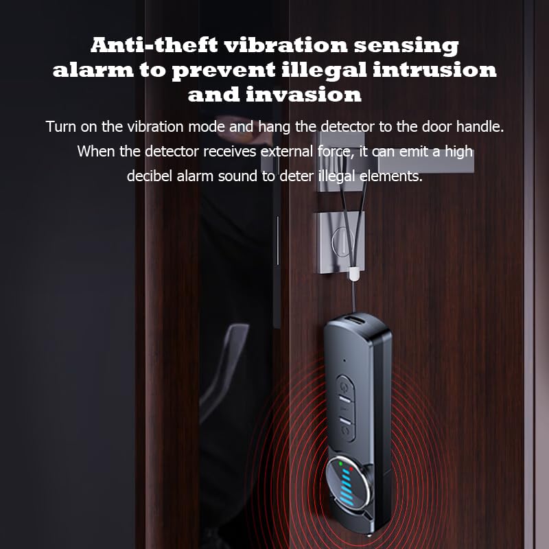 Image of Hidden Camera Detector for Hotels,AI Anti Spy Bug Detector with RF Signal & WiFi Scanner,GPS Tracker Finder & Listening Device Detector,6-in-1 Portable Protector for Travel Home Office Car(Black)