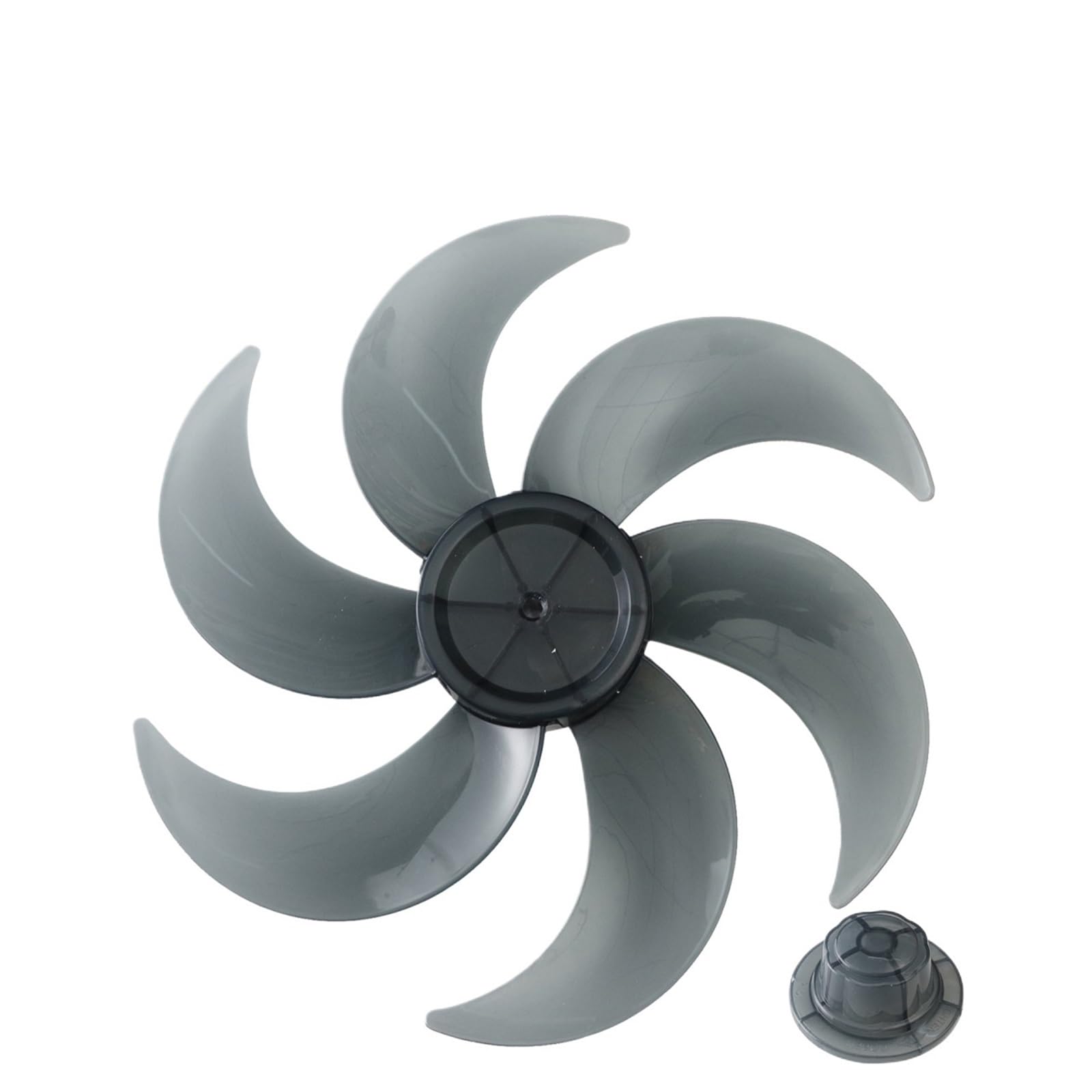 FOELANNE Plastic Fan Blade, ABS Fan Blades With Nut Cover For 14-16 inch Fans Grey 5-6 Leaves(Grey-16in)