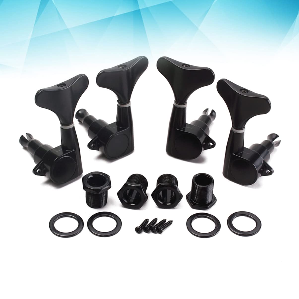 BESPORTBLE 4Pcs Black Sealed Guitar Tuning Pegs Machine Heads Lr with Mounting Screws for Acoustic Electric String Bass Replacement Parts for Improved Sound