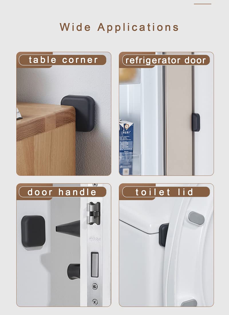 Tope De Puerta Tope De Cuña for Puerta, Protector De Pared De Topes De Puerta De Muebles, Protector De Pared De Perilla De Puerta Cuadrada De 6 Piezas, Parachoques De Puerta Engrosados ​​De Silicona f