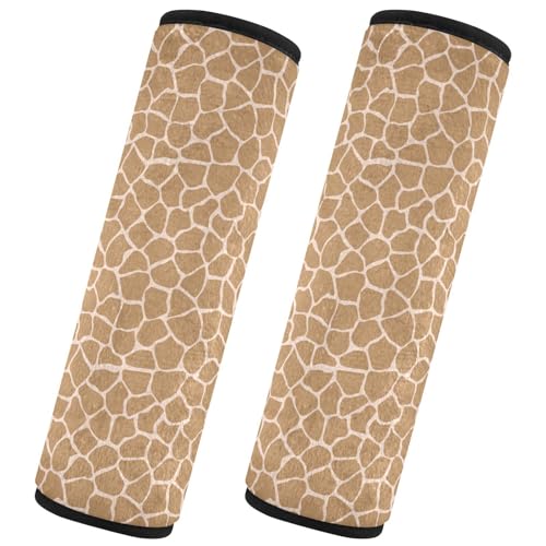 Image of Seat Belt Cover Pad 2 Pcs Soft Seat Strap Cover Cute Protector Support Head Neck Shoulder for Car Seats High Chair Backpack (6.5x6.5in) Animal Print