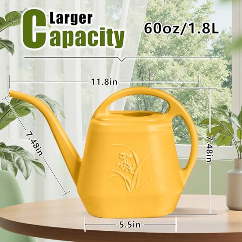 Image of Plant Watering Can - 1 /2 Gallon - Orange | With Long Spout for Watering-Home Indoor and Outdoor Garden