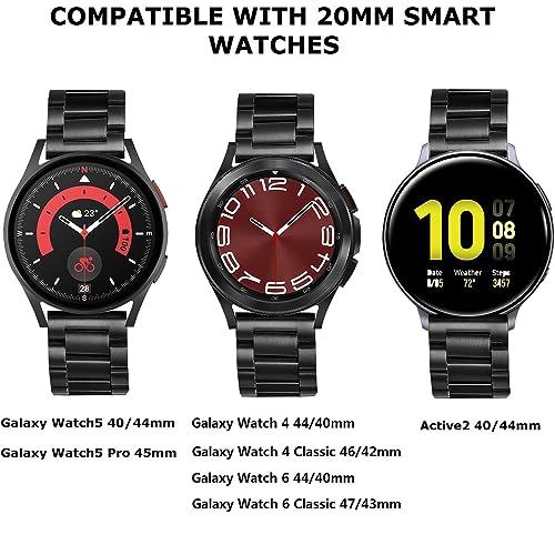 OTOPO for Galaxy Watch 4/6 Classic Strap 47mm 46mm 43mm 42mm,Watch 6/5/4 Strap 44mm 40mm Metal - Image 2