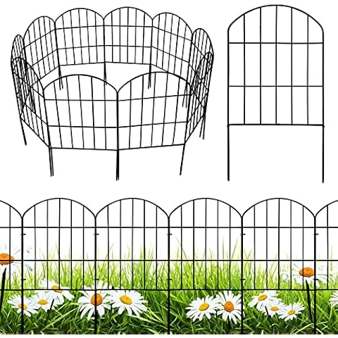 Garden Fence 10 Pack Decorative Garden Fence Panel Border for Yard Outdoor Metal Fences Panels Small Garden Fence Animal Barrier No Dig Fence Panels Cover