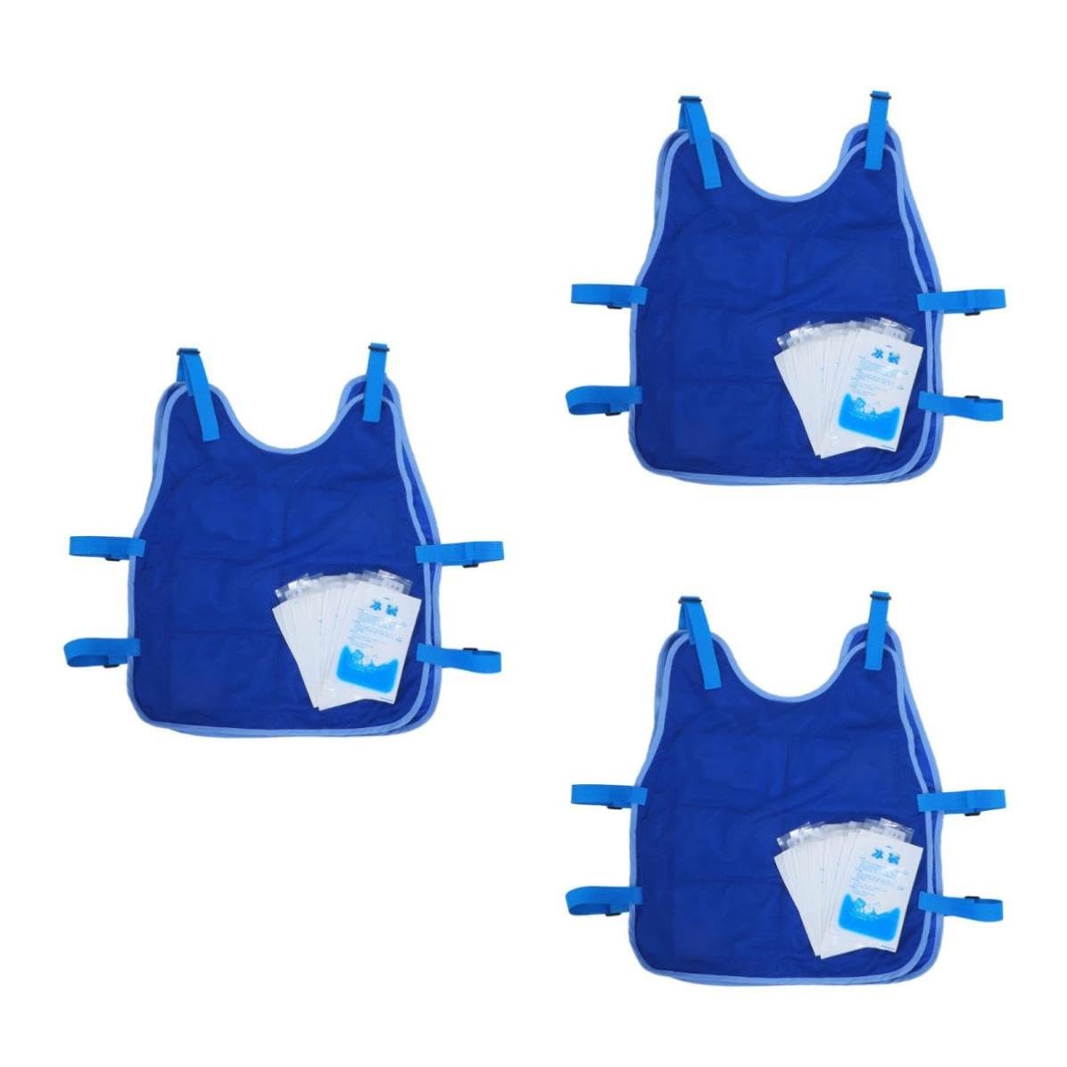 Veemoon 3 Sätze Kühlweste aus Polyester, Blau, für Outdoor Arbeit