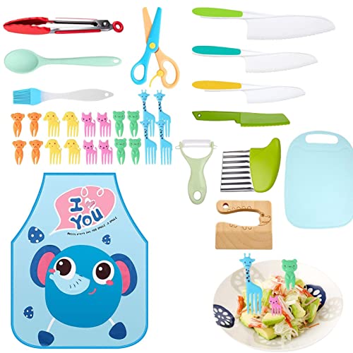 Yusheng Cuchillos de Cocina de Madera para niños | Kit de Cuchillos de Madera para niños,Cuchillos para niños para cocinar, Cortar Verduras, Frutas, Lindas Herramientas de Cocina para niños con Forma Cover