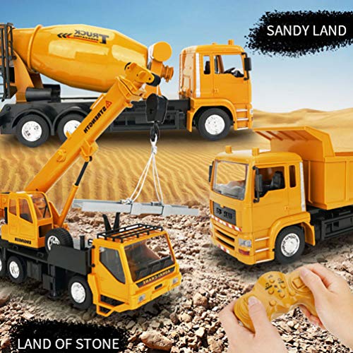 NUOBESTY Crane Truck Toy Remote Control Engineering Construction Vehicle Model Toy for Kids Toddlers, Orange, 32.3x9.3cm - Image 3