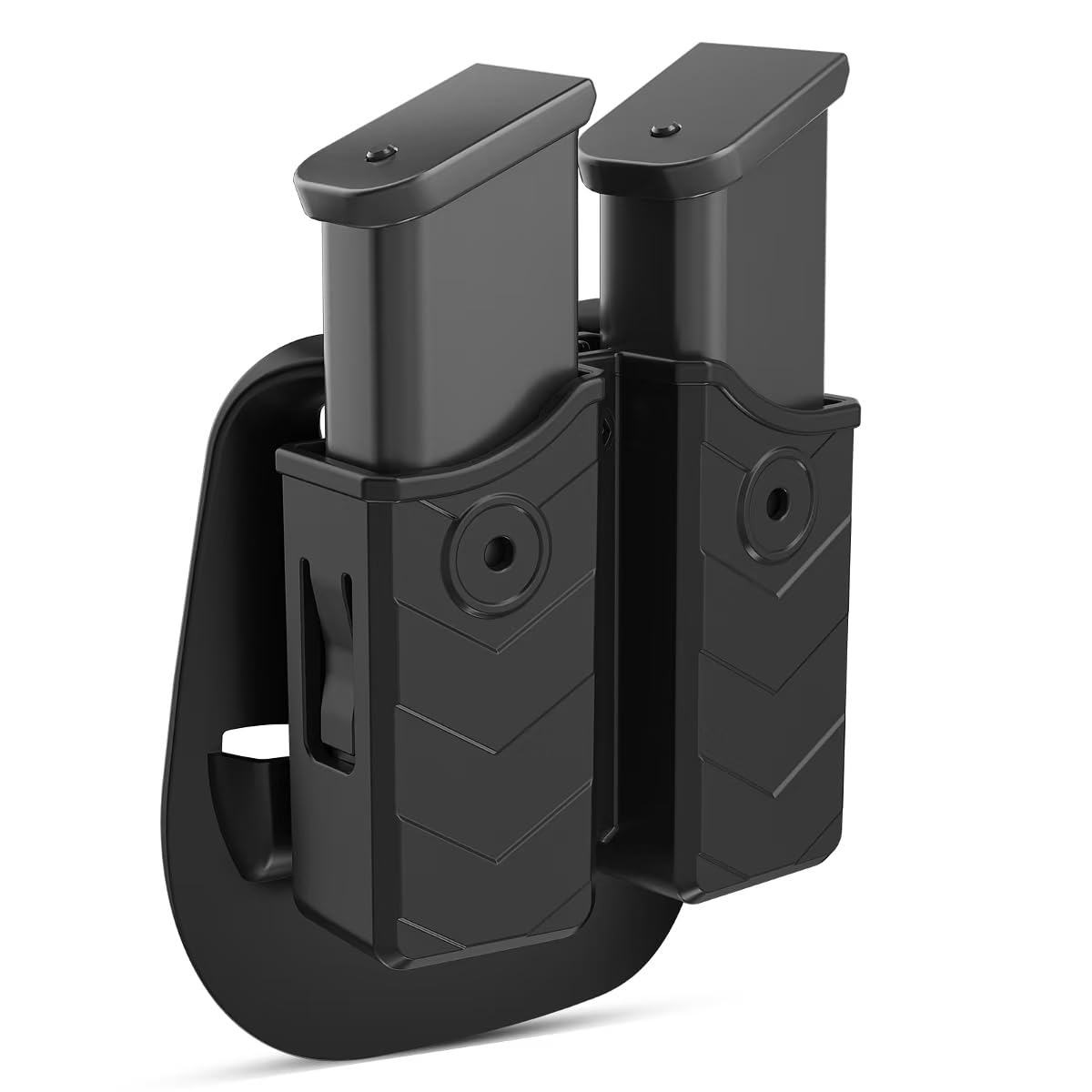 Universal Magazine Pouch, Double Mag Pouch OWB, Fit 9mm .40 Double Stack Mag Holder, Fit Glock Magazine H&K Smith & Wesson Ruger Sig Sauer Taurus Beretta CZ and More Pistol Mag Pouch, Paddle