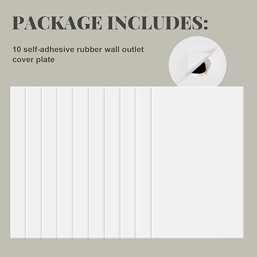 Miniatura 3 de Frienda Placa de pared de goma autoadhesiva de 5 x 3 pulgadas, placa de pared en blanco sin tornillos, cubierta de orificio de parche decorativa