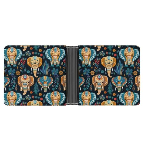 Elephant Funny Billfold Wallet Credit Card Holder Slim Passcase Pouch Purse for Men Women