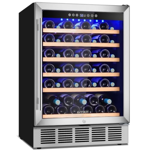 Image of 24 Inch Wine Fridge, 54 Bottle Wine Cooler Refrigerator