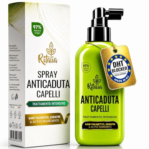 Ritalia Lozione Crescita Capelli | Con Serenoa Repens, Caffeina, Cheratina | Texture leggera, facile assorbimento | Per capelli uomo donna