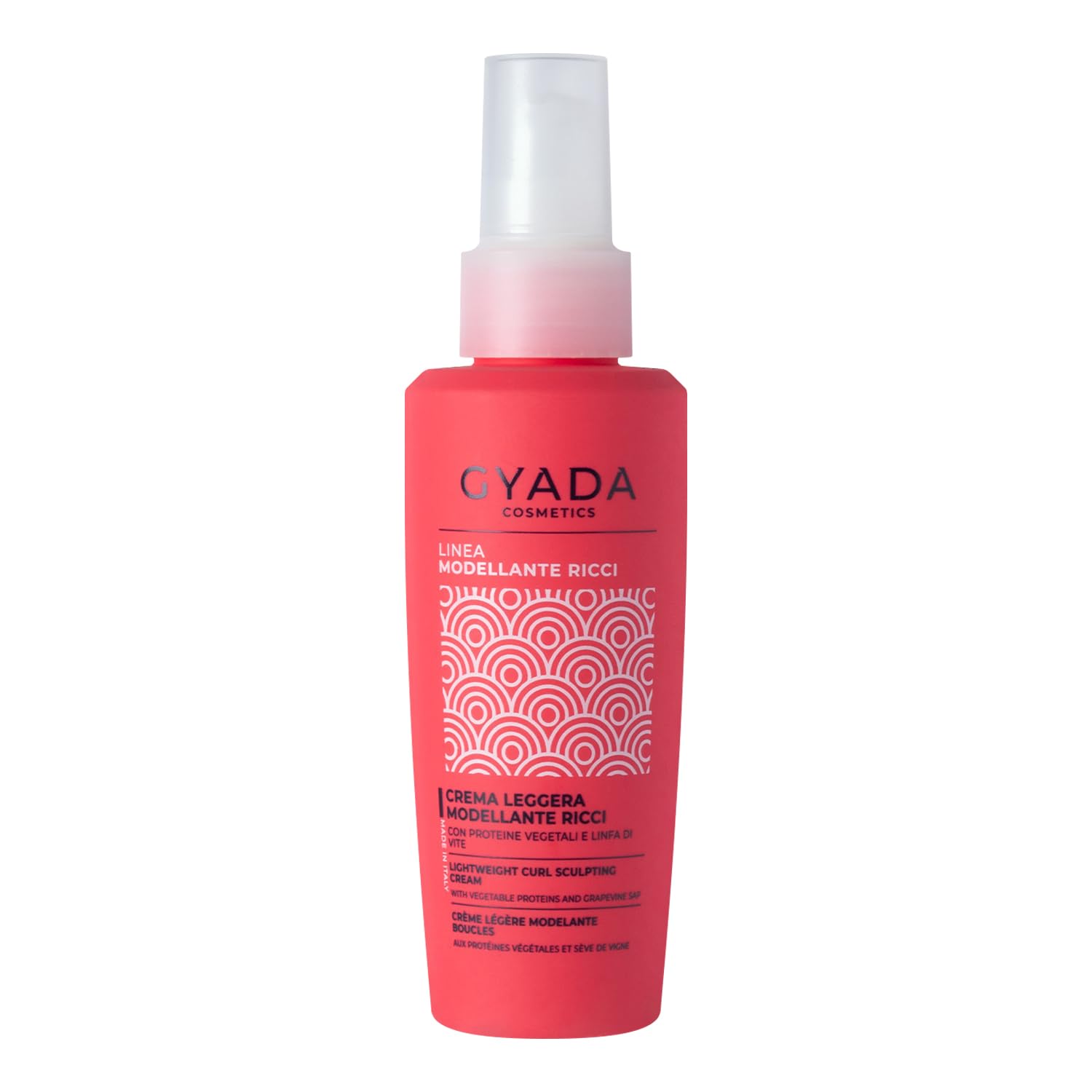 Gyada Cosmetics, Crema Leggera Leave-in Modellante, per Capelli Ricci e Mossi, 97% Ingredienti Naturali, Azione Lucidante e Filmante, Senza Risciacquo, con Proteine Vegetali e Linfa di Vite, 125 ml