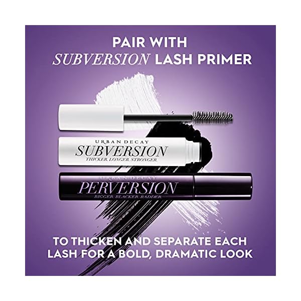 Urban Decay Perversion Volumizing Mascara, Black Lengthening Mascara, Buildable Lash Volume & Length, Longwear, Non-waterproof, Clump-free Lash Lift, Cruelty-free, Paraben-free, Intense Black