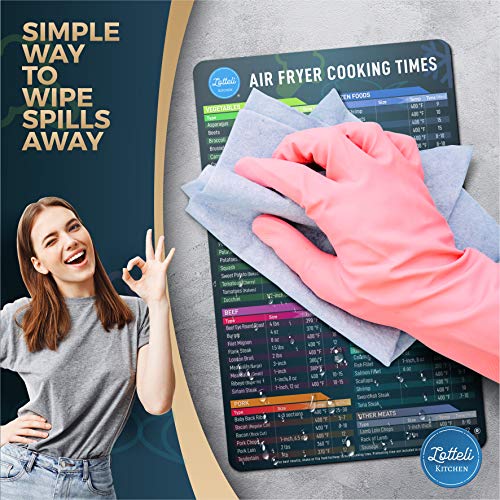 Air Fryer Magnetic Cheat Sheet Set, Air Fryer Accessories Cook Times, Airfryer Accessory Magnet Sheet Quick Reference Guide For Cooking And Frying (Black) #TOP7