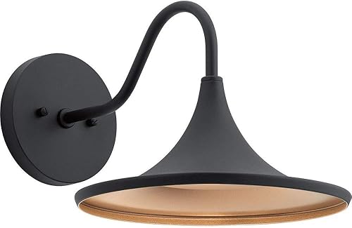 Miniatura 2 de Kichler 59028BKTLED Elias - Aplique de pared para exteriores, 1 luz, 9 vatios, negro texturizado