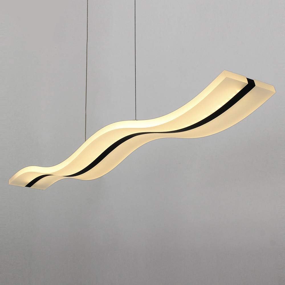 Lustre moderne LED courbe ultra-mince de 100cm avec suspension réglable et intensité variable