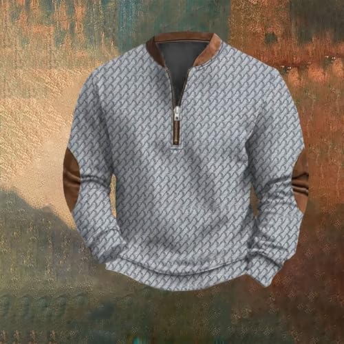 1/4 Zip Pullover Mens Stand Collar Sweatshirt Aztec Knit-Pattern Top Fall Western Vintage Long Sleeve Sweatshirt2