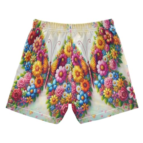Flower Butterfly Boys Swim Trunks Quick Dry Toddler Swimsuit Boy Bathing Suits Board Shorts Swimwear 2T2
