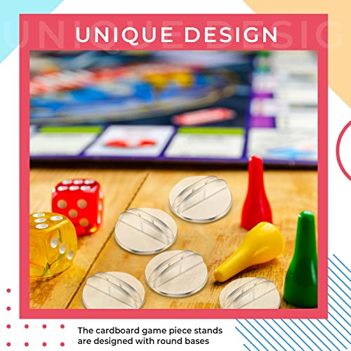 Image of 50 Pcs Clear Mini Card Stands Plastic Place Card Holders Paper Miniature Bases Paper Board Clips for Game Table Numbers Business Price Tags Menus Labels Party, 1 Inch in Diameter