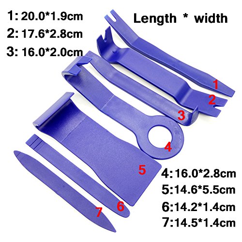CNIKESIN 13pcs Herramientas Desmontar Radio Coche Herramienta de Eliminación para Panel de Puerta Esmerilado Herramienta de Desmontaje para Radio Estéreo Herramienta de Reparación
