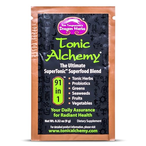 Dragon-Herbs--Tonic-Alchemy-Single-Serving-Packet--Super-Greens-Powder-Smoothie-Mix-with-Tonic-Herbs-Mushrooms-Probiotics-Greens-Seaweeds-Fruits-Vegetables