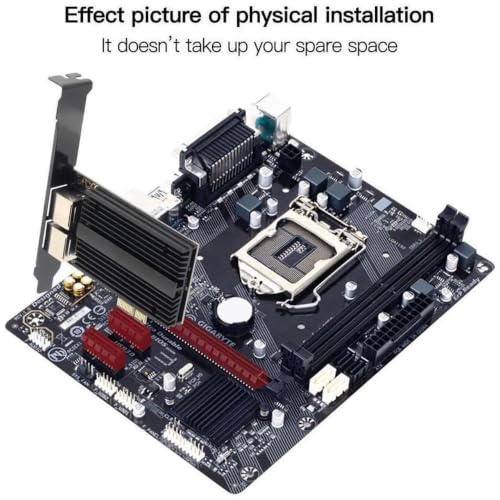 2.5Gbps PCIe Tarjeta de Red, Adaptador Ethernet RJ45 Doble Puerto Gigabit LAN, Soporta IEEE 802.3az EEE, para Escritorio Gaming Oficina miniatura 5