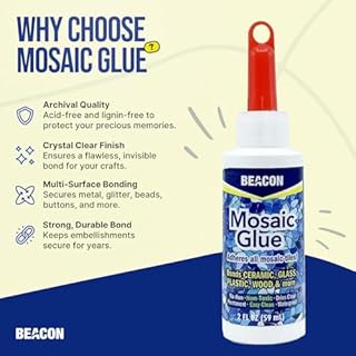 BEACON Mosaic Glue - Non-Toxic & Water Resistant, Ideal for All Tiles & Surfaces, 2-Ounce