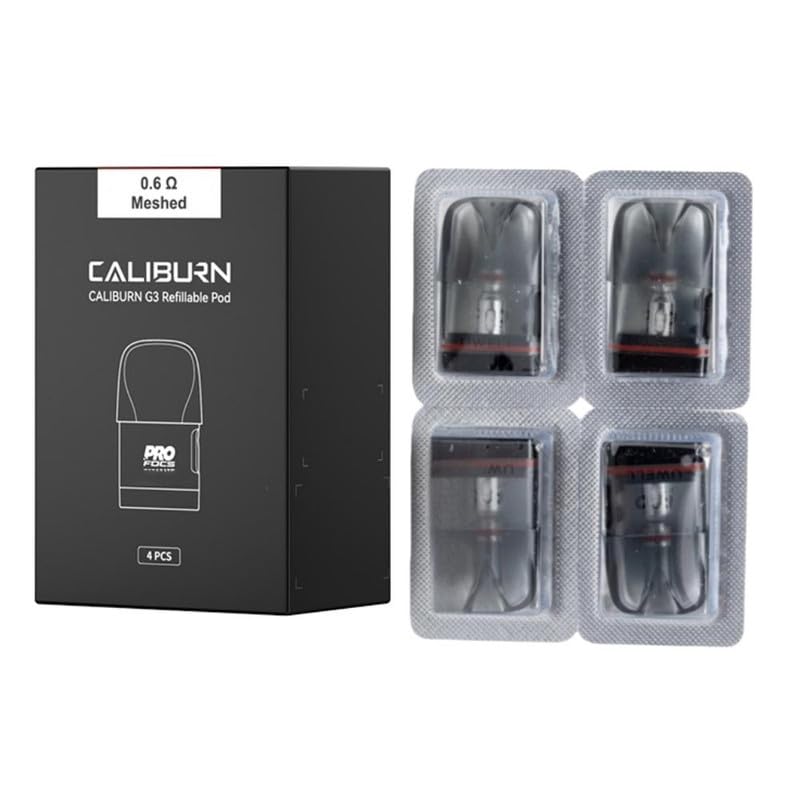 For Uwell Caliburn G3 Pod 2,5 ml (0,6 Ω, paquete de 4) [RDL/MTL 5 25 W] Cartucho con Resistencia integrada de recarga lateral compatible con Caliburn G5/G4/G3/GK3 Pro Serie KOKO   No Nicotine