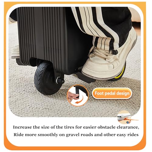 Smart Rideable Suitcase-36L, Load 120KG, TSA Lock, Removable Battery, with Forward/Reverse, Boardable, for Travel and Vacation Silver4