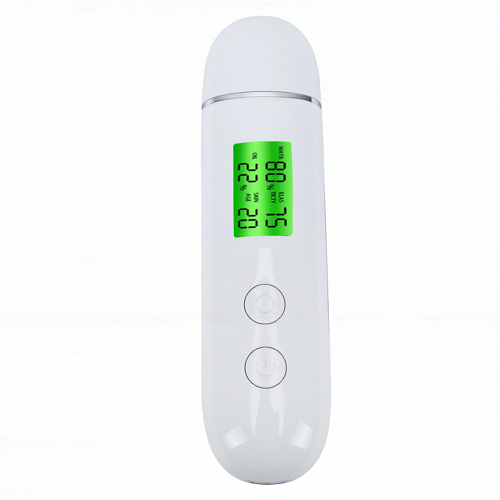 Yinhing Medidor de Hidratación de la Piel, Analizador de Grasa Cutánea, Medidor de Humedad de la Piel con Pantalla LCD Grande, Detección de Agentes Fluorescentes UV, 8 Memorias para el (WHITE)