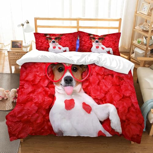 Parure de lit Jack Russell 178x208cm anti-plis en microfibre douce pour lit facile à border - 2
