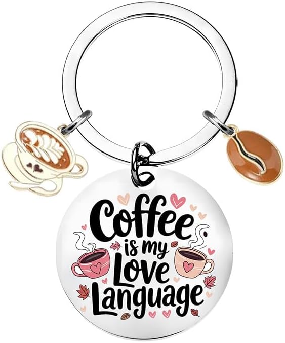 Coffee Keychain Coffee Lover Gifts for Women Men Accessories Coffees Gifts for Lovers Women Barista Gift Funny Coworker Gift Cute Accessories Halloween Christmas Keychain Ideas