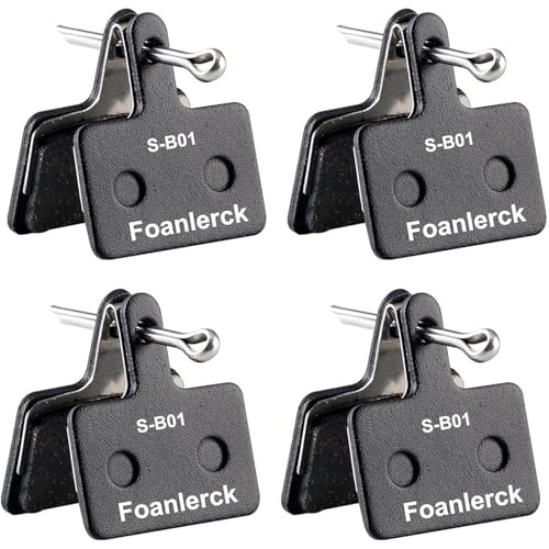 Foanlerck 4 Paar Fahrrad Bremsbeläge hohe Lebensdauer Bremsbeläge Fahrrad für Shimano B01S B03S B05S Resin Semi-Metallic Bremsklötze Fahrrad Fahrradbremsen Beläge für Shimano MT200 MT400 MT500 Schwarz
