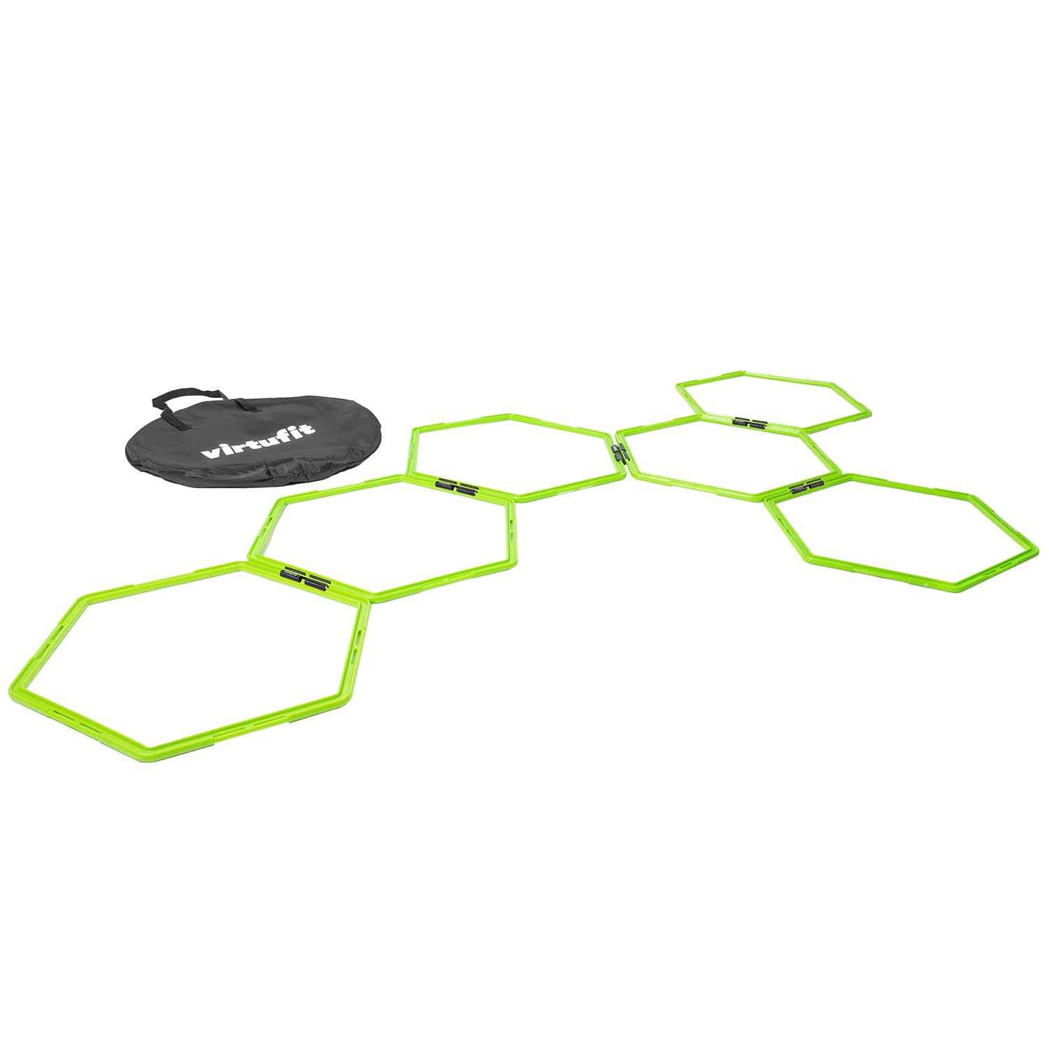 VirtuFit Hexagon Agility Grid - Speedleiter - 6 Stück - Inklusive Aufbewahrungstasche