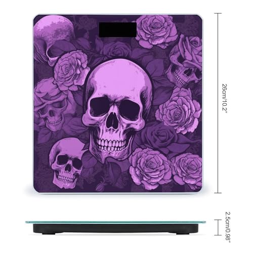 Báscula Digital para Cuerpo Purple Skulls and Roses, Precisa, 180 kg miniatura 2
