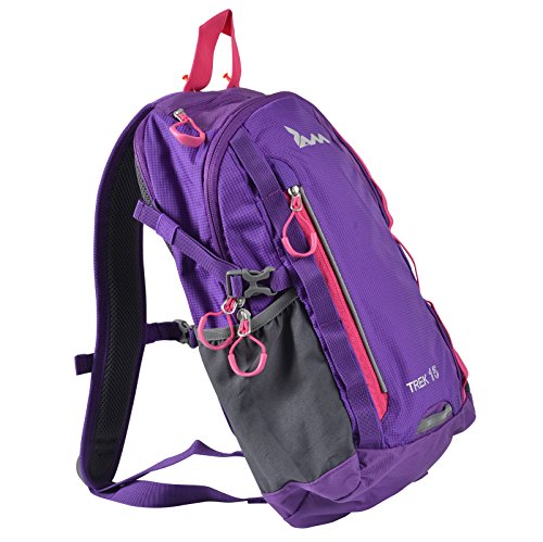 JAM Trek Backpack Purple Pink 25L Waterproof Comfortable Rucksack with Thick Padded Back Panel and Secure iPad Pocket Ideal For College Hiking Festival Camping Travel Lightweight Strong Chest Strap - Image 4