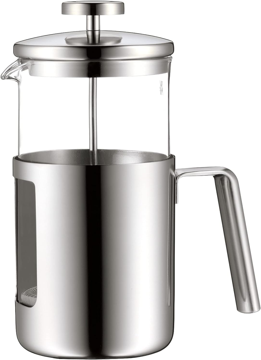 WMF Kult Coffeepress 1l, French Press, Kaffeebereiter für 6 Tassen, Glas, Cromargan Edelstahl mattiert, spülmaschinengeeignet