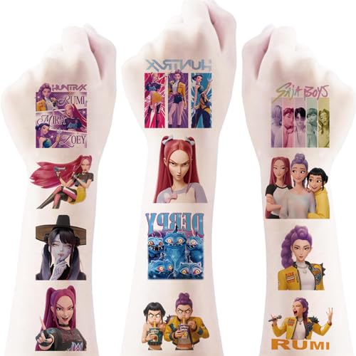 20 hojas Demon Hunters Tatuajes temporales para Kidder, K Pop