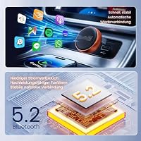 Carlinkit Mini Ultra 3 Wireless CarPlay Adapter, Wireless Android Auto Adapter, Wandelt OEM kabelgebunden zu kabellos um, USB-A/C Plug & Play, Auto-Connect, OTA Upgrade, Orange – Ansicht 3